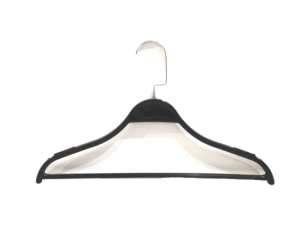 Clothes Hanger Black L43cm With Round Bar Solid PP Plastic