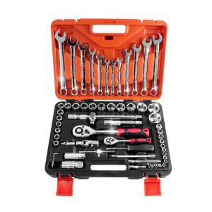 Set Kunci Soket 61 pcs 1/4 & 1/2 Kunci Inggris Alat Perbaikan Mobil