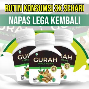 Kapsul Herbal Gurah 60 Kapsul - Asli BPOM - Diskon Beli 2 Botol Gratis 1! Atasi Ngorok & Asma