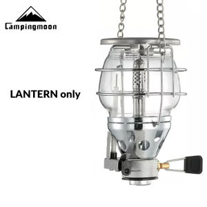 CAMPINGMOON T-4 Hanging Single Mantle Gas Butane Portable Ultralight Atmosphere Light Lantern Lamp For Screw Type Isobutane Fuel Pole Hang Light With Electric Ignition Igniter Camping Hiking Outdoor Heavy Duty Original Camping Moon
