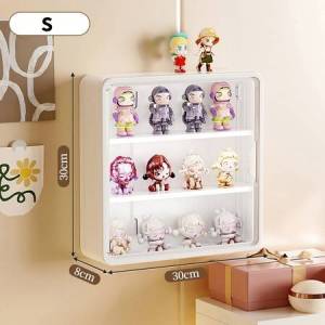 Wall Mounted Popmart Display Box  3 Layers Display Box Blind Box Display Shelf  Punch Free Display Rack Toy Organizer