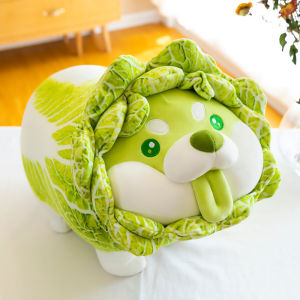 30-50cm Cute Japanese Vegetable Dog Plush Toys Creative Chinese Cabbage Shiba Inu Pillow Stuffed Animal Sofa Cushion Baby birthday gifts