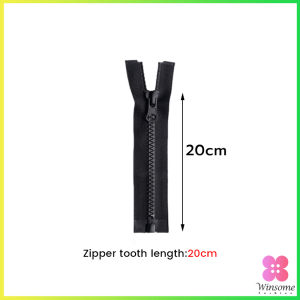 Winsome ซิปเสื้อ กระเป๋า ซิปเรซิน ทนต่อการสึกหรอ ดึงมือเรียบ ยิ่งใช้ยิ่งเนียน 1 ชิ้น black zipper