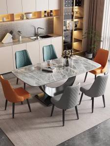 【SG Sellers】Rock Plate Dining Table And Chairs Dining Table Set Home Rectangular Dining Table