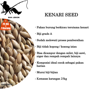 Pakan burung biji kenari karungan untuk Kenari Finch Blackthroat Parkit Lovebird (1krg / 25kg)