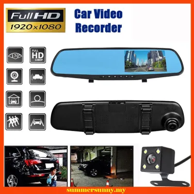 New 4.3Inch 1080P Full HD Dual Lens Car DVR Dash Cam Front and Rear Mirror Camera Video Recorder