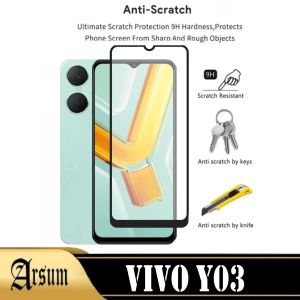 Tempered Glass Layar VIVO Y03 / Y03T pelindung Layar Depan Smartphone