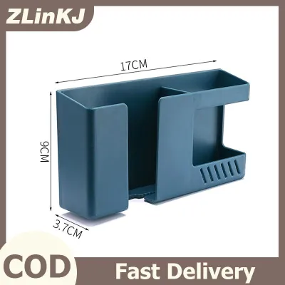 ZLinKJ 2 trong 1 treo tường điện thoại di động điều khiển từ xa hộp lưu trữ đa chức năng Punch-Miễn phí lưu trữ giá tường mảnh vỡ lưu trữ chủ sở hữu