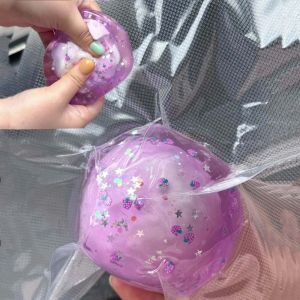 LIUJIR Có thể định hình Quả bóng mềm giòn Không nảy Âm thanh hài lòng Bóng cảm giác giác quan Sáng tạo Cùm Kẹo sáp giòn mềm Trẻ em Người lớn