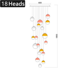 Stair chandelier modern led dome lamp stair lamp Nordic single family villa stair long chandelier attic can be customized