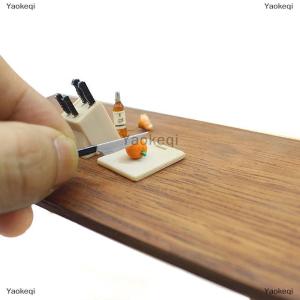 [COD] Yaokeqi Dollhouse Miniature Cutting Tool Mini Cutter Holder Cutting Board Model Ornament Scene Kitchen Decor Toys Dollhouse Accessories