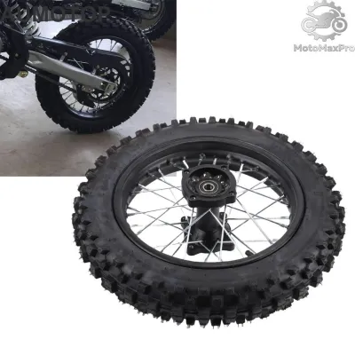 AUMOTOP 12 Inch Bánh Sau Vành Lốp Xe Lắp Ráp 80/100-12 15 Mm Trục Bánh Sau Vành Lốp Thay Thế Cho Apollo
