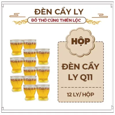 Đèn Cầy Ly Cúng Q11 Hoa Sen Cao 6cm Cháy Liên Tục 12 Tiếng Đồ Thờ Cúng Thiên Lộc - Hộp 12 Ly