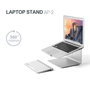 360-Rotating Aluminum Alloy Laptop Desktop Mount Stand for MacBook Notebook