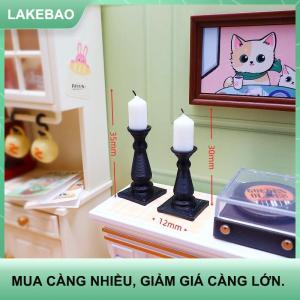 【LAKEBAO】 4pcs búp bê nhà trang trí mini nến với cơ sở mô phỏng mô hình nến 1 12 Dollhouse phụ kiện thu nhỏ