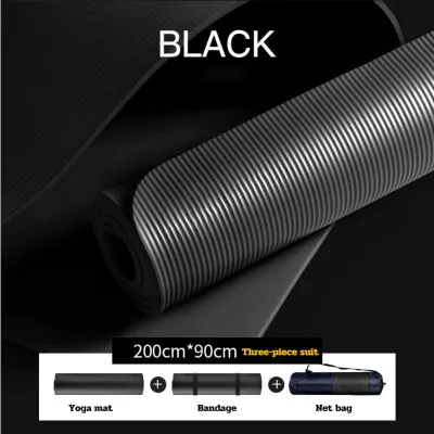 Yoga Mat Mens Fitness Mat 15mm/20mm Thick Beginner Sports Exercise Thickening Widening Lengthening Non-slip