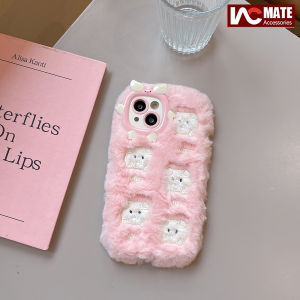 Chic Fluffy Case for iPhone 15Pro Max 15 14 ProMax 14 Plus 12 13 Pro Max 11 Plush Hairy Unique Shockproof Phone Cover For Ladies Girls