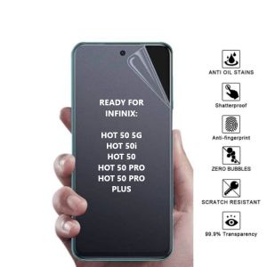 INFINIX HOT 50 5G HOT 50i HOT 50 HOT 50 PRO HOT 50 PRO PLUS HOT 40 HOT 40i HOT 40 PRO SMART 8 SMART 7 SMART 6+ HYDROGEL MATTE DOFF ANTI MINYAK PLASTIK ANTI GORES PELINDUNG LAYAR