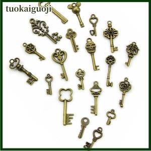 tuokaiguoji 50PCS DIY Mixed Vintage Key Charms Pendant Steampunk Bronze Jewelry Findings
