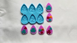 Clovers Earring Resin Mold Keychain Silicone Mold for Car Pendant Home Decor Epoxy Resin Mold Making Mold