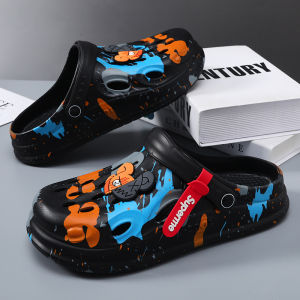 #COD EVA Tie Dye Sandals Clog for Man Korean Sandals Platform Sandals Soft Thick Bottom Slippers for Men and Women 2023 New