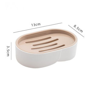 Double Layer Soap Dish Bathroom Dish Plate Case Plastic Drain Soap Box Home Travel Soap Holder