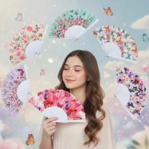 SUNLIGHT Oversized Butterfly Folding Fan Pamaypay Set for Wedding Gift Souvenirs Giveaways Bulk Order Available High Quality Big Handheld Fan for Special Occasions Traditional Hand Fan for Summer Heat Protection Ready Stock Manila COD Sulit