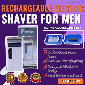Top Seller RECHARGEABLE ELECTRIC SHAVER FOR MEN | USB Charging Low-Noise Motor Smooth Close Shave Travel-Friendly Grooming Tool | Portable Dry/Wet Dual Blade Razor | Compact Design for Quick and Comfortable Shaving | Pop-up Trimmer Foil Shaver for Men.