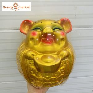 Heo đất thần tài ôm vàng cỡ lớn cao 22cm heo đất hũ vàng thần tài may mắn mang lại tài lộc cho ngôi nhà bạn
