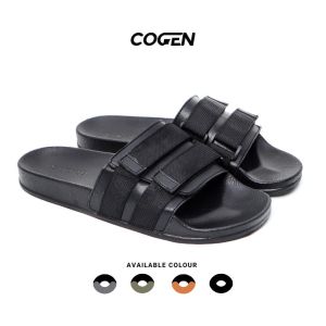 Cogen Sandal Pria Sendal Slide Slop Selop Cowo GUDO Collection - Black