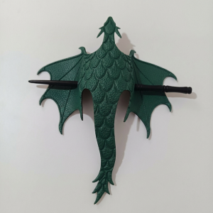 CHAMPIONBABY With Wooden Stick Medieval Leather Dragon Hair Stick Carved Dragon Gothic Flying Dragon Wing Hair Accessory Fantasy Dragon Vintage Hair Fork Halloween