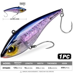 K10SEQ Loại chìm Mồi câu dạng bút chì Móc dây thép đơn 39G 125G Mồi câu VIB Bền bỉ Thiết kế Jigging Mồi câu cá Dành cho cá ngừ