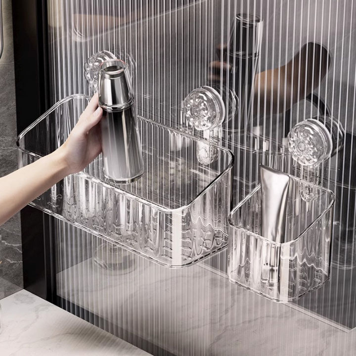 𝗦𝗜𝗠𝗣𝗟𝗘 𝗥𝗘𝗟𝗢𝗖𝗔𝗧𝗜𝗢𝗡 》 Suction Cup Storage Rack Shower Basket Wall Mounted ...