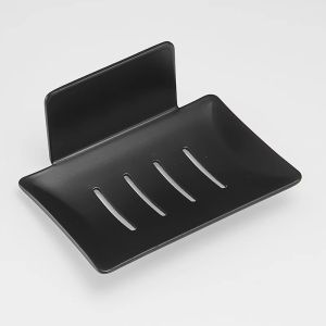 Soap Holder for Shower Adhesive Soap Dish for Shower Stainless Steel Bar Soap Holder for Shower Black No Drilled Soap Holder for Shower Wall Bathroom Kitchen Sink Matte Black