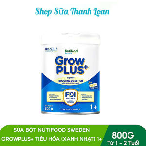 (HSD T9-2027) Sữa Công Thức Growplus+ Xanh nhạt 1+ Lon 800g - Tiêu Hoá Khoẻ Bé Tăng Cân.
