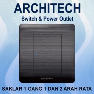ARCHITECH PLATINUM B9-K1B BLACK Sakelar/Saklar/CETEK 1 Gang 2Arah LED