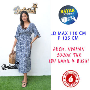 Balicihui Dress Moza Lengan Dress Wanita Dress Busui Dress Menyusui Dress Bali Long Dress Kasual