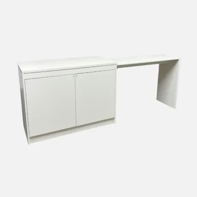 [FREE INSTALLATION] PerabotKINI Extendable Island Table with Storage | Melamine | Ready Stock