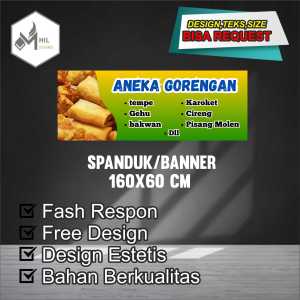 Spanduk Banner Size 160x60 Cm Aneka Gorengan Free Custom Design