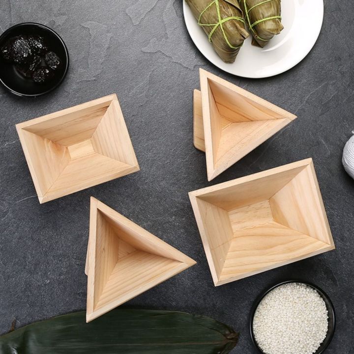 HCHC Triangle Square Shaped Natural Homemade Wooden Rice-Pudding Mould ...