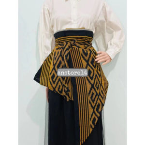 (Ready Stock) Maxxy Dress Kanaya Gold - Set Couple Tenun Kondangan - Couple Tenun Prewedding