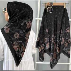 Hijab Voal Motif Segi Empat Printing Laser Cut Terbaru/Jilbab/Kerudung Murah