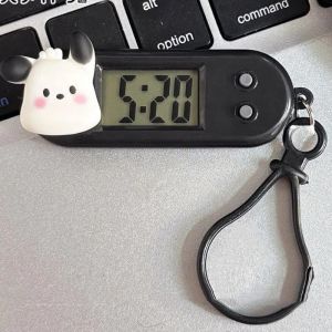 Cute Melody Hello Kitty Kuromi Portable Mini Watch Keychain Fashion Bag Decoration Silent Electronic Watch Kids Charm Gift