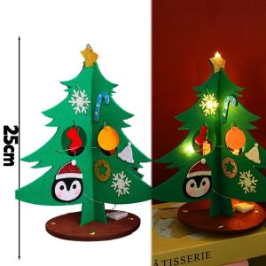 เครื่องประดับขนาดเล็กตั้งโต๊ะต้นคริสต์มาสแบบทำมือ4ชิ้นสำหรับเครื่องประดับโต๊ะปีใหม่คริสต์มาสในบ้านของขวัญคริสต์มาสเด็กงานฝีมือรูปซานตาคลอส