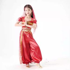 Childrens Indian Dance Performance Costume Flower Xinjiang Dunhuang Female Exotic Ethnic Dance Costume Princess Dress