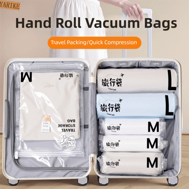 LUXEMO%202Pcs%20Dustproof%20Hand%20Roll%20Vacuum%20Bags%20Space%20Saver%20Reusable%20Vacuum%20Compression%20Bag%20High%20Quality%20Portable%20Luggage%20Vacuum%20Storage%20Bag%20for%20Travel%20-%20Image%202