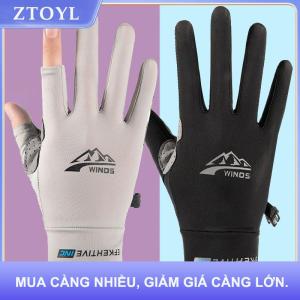 【ZTOYL】 Mùa hè Kem chống nắng găng tay phụ nữ mỏng băng lụa chống tia cực tím sương ngón tay màn hình cảm ứng lái xe không trượt Găng tay thoáng khí