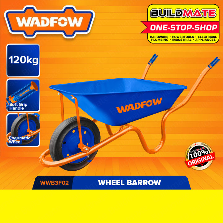 WADFOW Wheel Barrow 120KG Solid Wheel Garden Cart Wheelbarrow