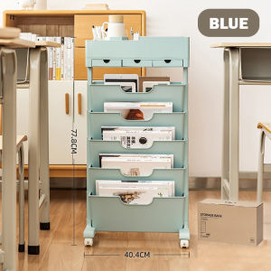 Desk Side Storage Rack Bookshelf Side Table With Wheels Book Stationery Student Organizer Portable Lightweight/Fireheart Warrior