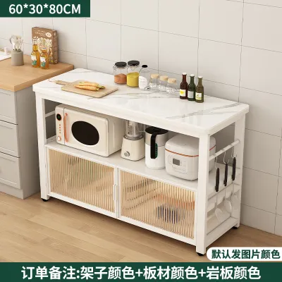 Kitchen Island Table For Kitchen Kitchen Shelf Cabinet Kitchen Island Counter Island Counter Table Kitchen Island Floor-Type Multi-Functional Household Small Apartment Multi-Layer Cabinet Door Storage Rack
